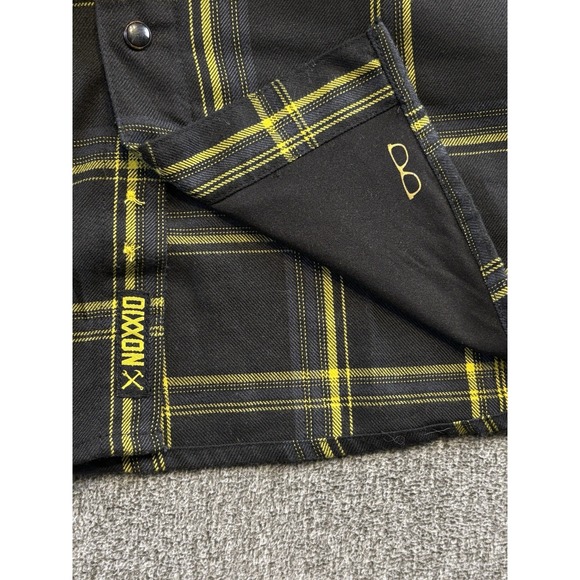 Dixxon Flannel Men's XL Snap Shirt Voltage Black & Yellow Plaid Workwear Pockets - Picture 11 of 16